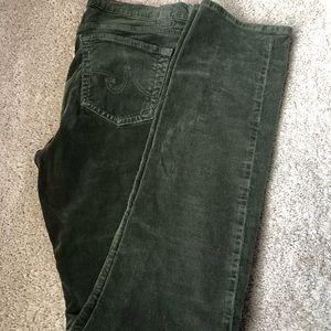 Ag The Stevie Corduroy Pants Olive Green 29R